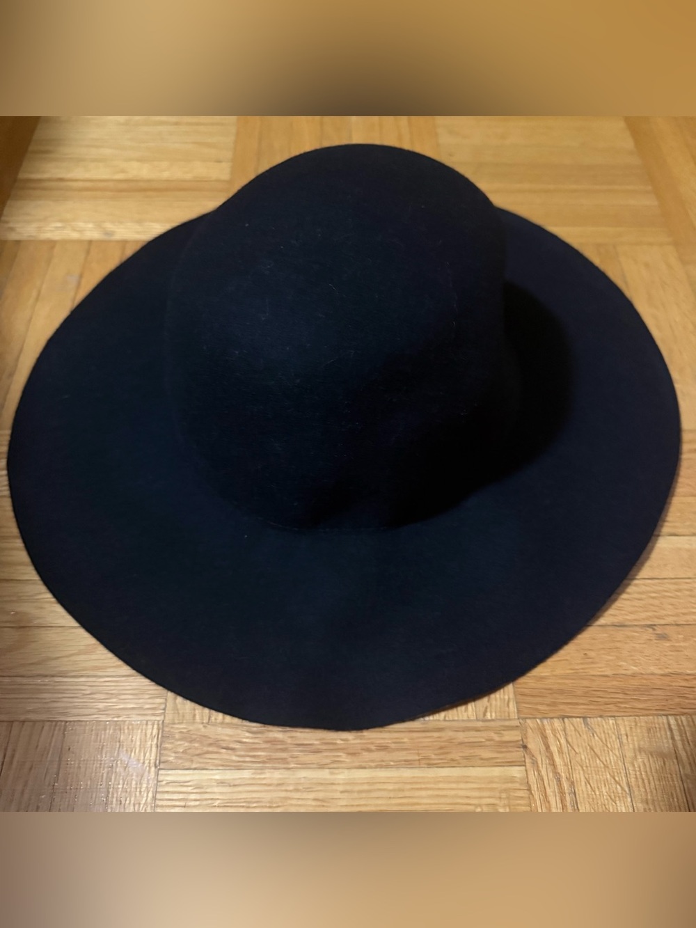 Aldo Black Wide Brim Wool Hat